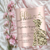 Invitation Robe Parties scintillant or, Rose Gold 50e fête d'