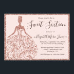 Invitation Robe Parties scintillant or rose Sweet sixteen 16<br><div class="desc">Glam moderne Rose Parties scintillant or Éperneau Robe Sweet sixteen 16e anniversaire Invitation</div>