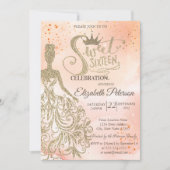 Invitation Robe Parties scintillant or, Tiara, Aquarelle Oran (Devant)