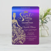 Invitation Robe Parties scintillant or, Tiara, Diamonds Ombre (Debout devant)