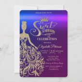 Invitation Robe Parties scintillant or, Tiara, Diamonds Ombre (Devant)
