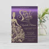 Invitation Robe Parties scintillant or, Tiara, Purple Sweet 1 (Debout devant)
