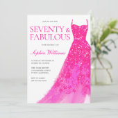 Invitation Robe Parties scintillant rose 70e fête d'anniversa (Debout devant)