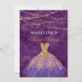 Invitation Robe Parties scintillant violet/or sucré 16 Invita (Devant)