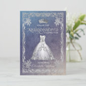 Invitation Robe pétillante de luxe vintage tiara Quinceañera (Debout devant)