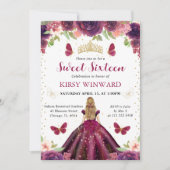 Invitation Robe Plum Blonde Princesse Sweet 16 (Devant)