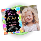 Invitation Robe pour Mess Paint Anniversaire avec photo