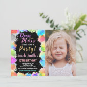 Invitation Robe pour Mess Paint Anniversaire avec photo (Debout devant)