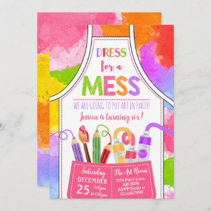 Invitation Robe Pour Un Mess Art Anniversaire
