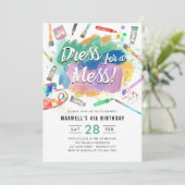 Invitation Robe pour un Mess Kids Art Peinture peinture Anniv (Debout devant)