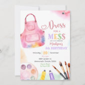 Invitation Robe pour une Mess Girl Art Painting Party Anniver (Devant)