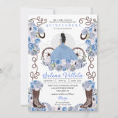 Invitation Robe princesse bleue & Bottes Quinceañera (Devant)