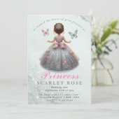 Invitation Robe princesse en argent rose Fête d'anniversaire (Debout devant)