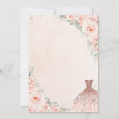 Invitation Robe princesse florale blanche en argent Quinceañe (Dos)