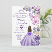 Invitation Robe princesse papillon pourpre Robe florale Quinc (Debout devant)