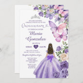 Invitation Robe princesse papillon pourpre Robe florale Quinc (Devant / Derrière)