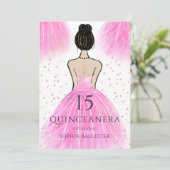 Invitation Robe princesse rose pâle Quinceanera Party (Debout devant)