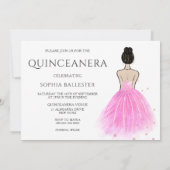 Invitation Robe princesse rose pâle Quinceanera Party (Dos)