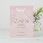 Invitation Robe princesse Rouffles Blush Pink Sweet 16 Party (Debout devant)