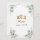 Invitation Robe princesse verte Sage Robe princesse Floral or (Dos)