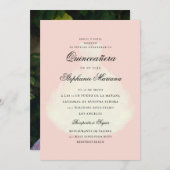 Invitation Robe romantique rose pâle Quinceañera (Devant / Derrière)