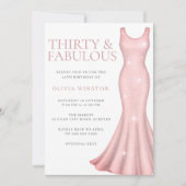 Invitation Robe rose 30e fête d'anniversaire (Devant)