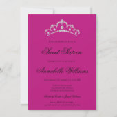 Invitation Robe rose & argent Diamond Étincelle Douce 16 (Dos)