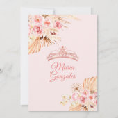 Invitation Robe rose Boho Floral Princesse Quinceañera (Dos)