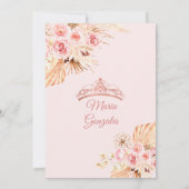 Invitation Robe rose Boho Papillon Floral Princess 15 Años (Dos)