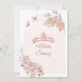 Invitation Robe rose Boho Princesse mexicaine Quinceañera (Dos)