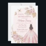 Invitation Robe rose Boho Princesse mexicaine Quinceañera<br><div class="desc">Robe rose Boho Mexicaine Princesse Quinceañera Invitation</div>