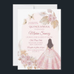 Invitation Robe rose Boho Princesse mexicaine Quinceañera<br><div class="desc">Robe rose Boho Mexicaine Princesse Quinceañera Invitation</div>