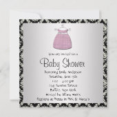 Invitation Robe rose Chaussures Baby shower Damas rose (Dos)