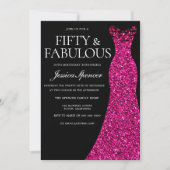 Invitation Robe rose cinquante et fabuleux 50e anniversaire N (Devant)