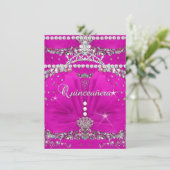 Invitation Robe rose de la princesse Quinceanera (Debout devant)
