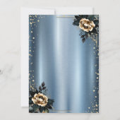 Invitation Robe rose, Diamants Bleu Métal Quinceañera (Dos)