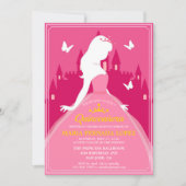 Invitation Robe rose élégant Quinceañera Anniversaire (Devant)