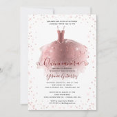 Invitation Robe Rose élégante Gold Diamond Quinceañera (Devant)