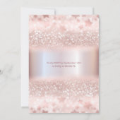 Invitation Robe rose en or gliteuse étoiles Quinceañera (Dos)