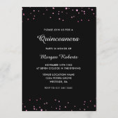 Invitation Robe rose et sucré noir 16 16ème anniversaire (Dos)