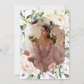 Invitation Robe rose Floral Photo Quinceañera espagnol (Dos)