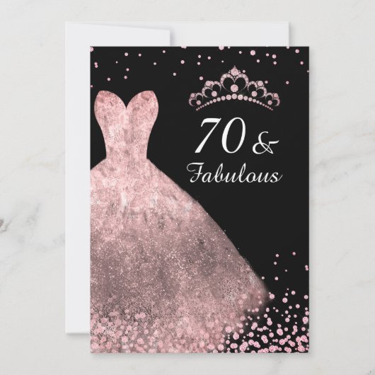 Invitation Robe rose Gold Black 70 & Fabuleux 70e anniversair (Devant)