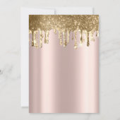 Invitation Robe Rose Gold Glitter Drips Quinceanera (Dos)