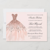 Invitation Robe Rose Gold Sparkle Bat Mitzvah (Devant)