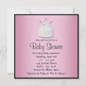 Invitation Robe rose Noir Chaussures Rose Noir Bébé Fille Dou (Dos)