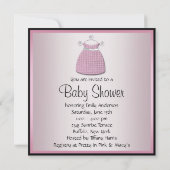 Invitation Robe rose Noir Chaussures Rose Noir Bébé Fille Dou (Dos)