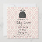 Invitation Robe rose Noir Chaussures Rose Noir Damas Bébé Fil (Dos)