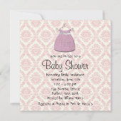 Invitation Robe rose Noir Chaussures Rose Noir Damas Bébé Fil (Dos)