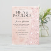 Invitation Robe Rose Or 50 & Fabuleux 50e anniversaire (Debout devant)