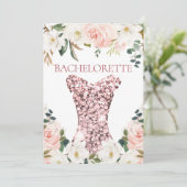 Invitation Robe rose or Blush Floral Bachelorette Party (Debout devant)